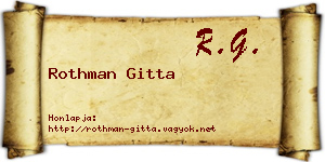 Rothman Gitta névjegykártya